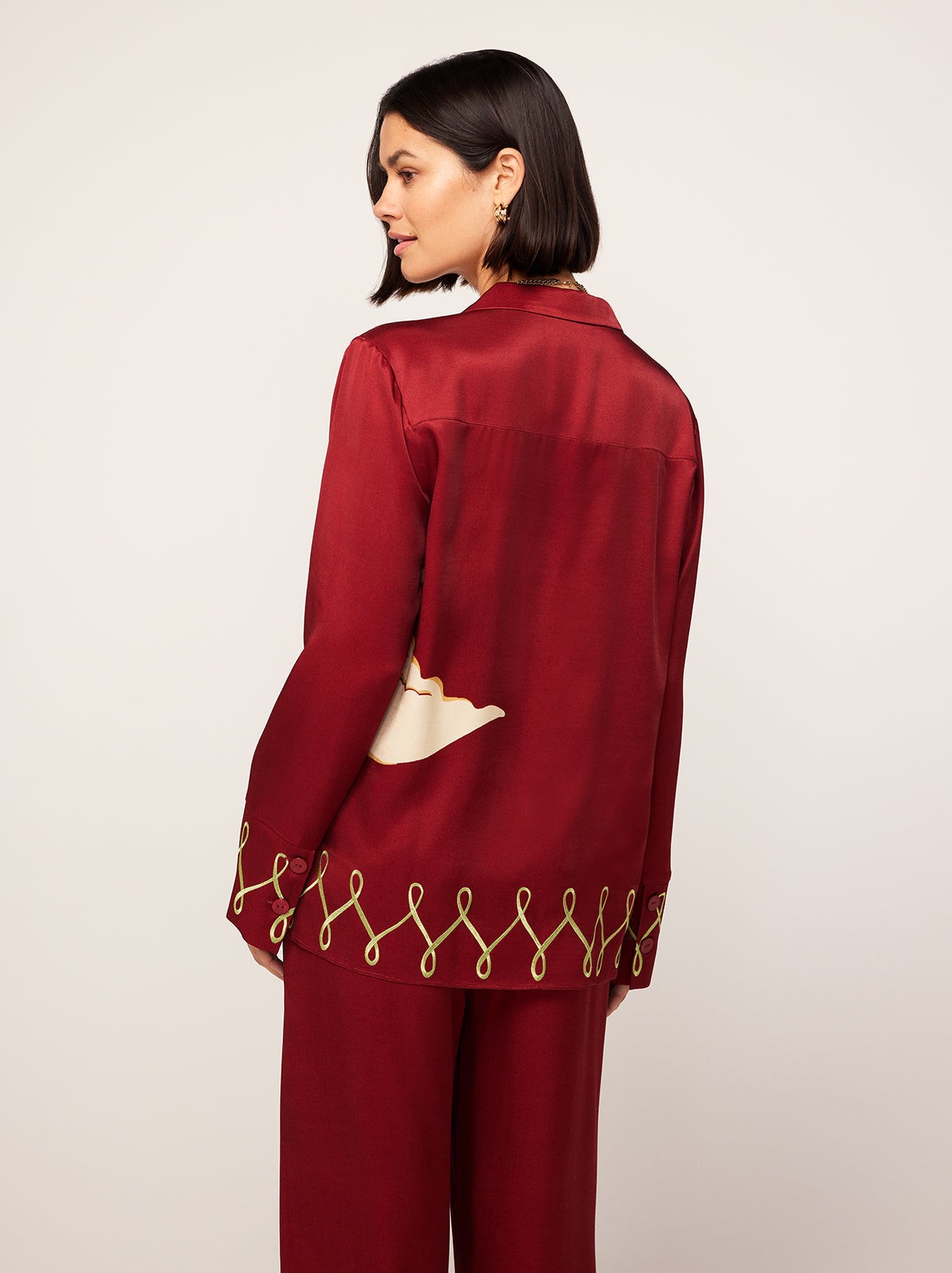 Cady Merlot Cygnus And Lyra Embroidered Shirt view 4