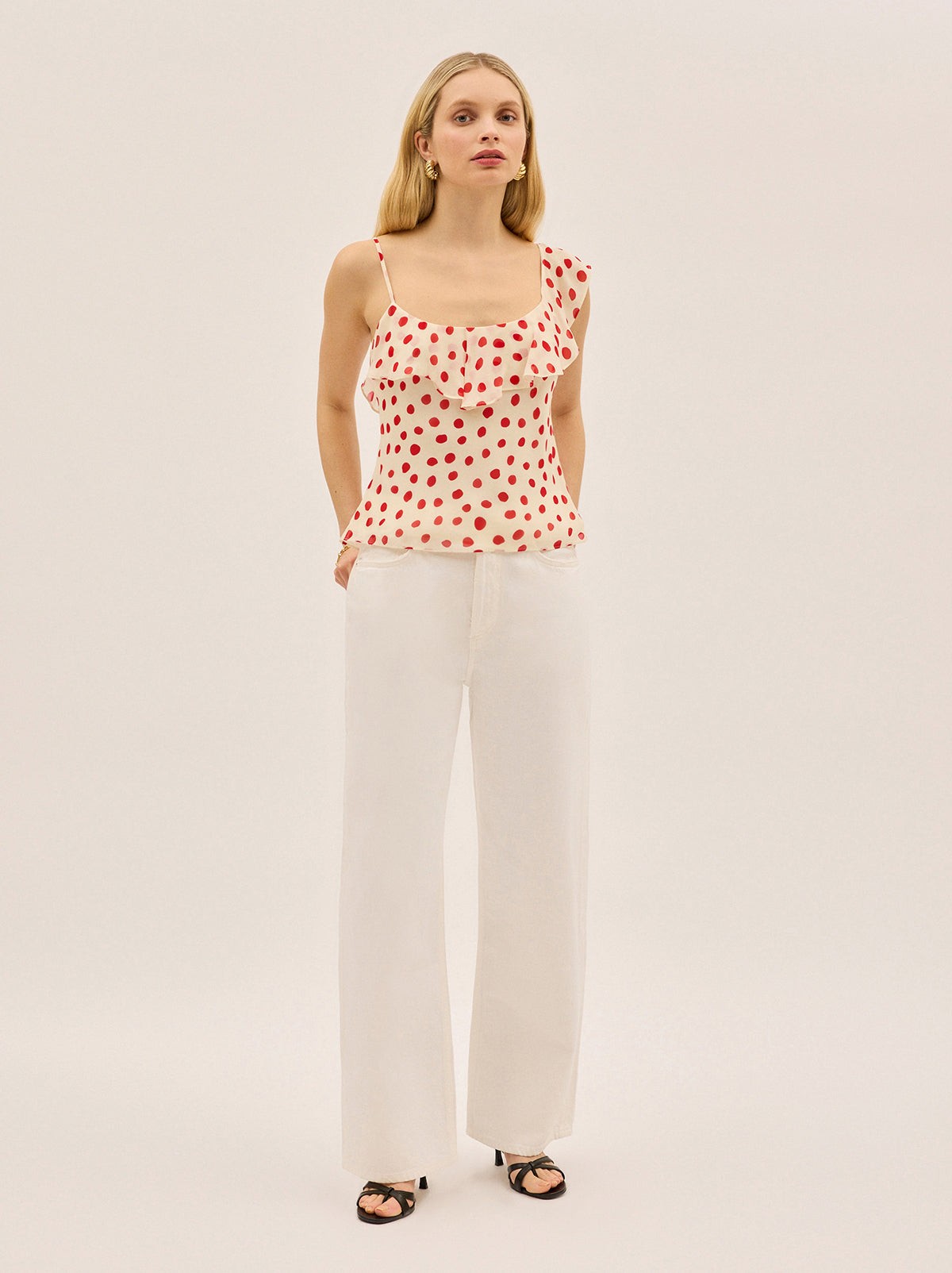 Rosaline Red Polka Dot Top view 4